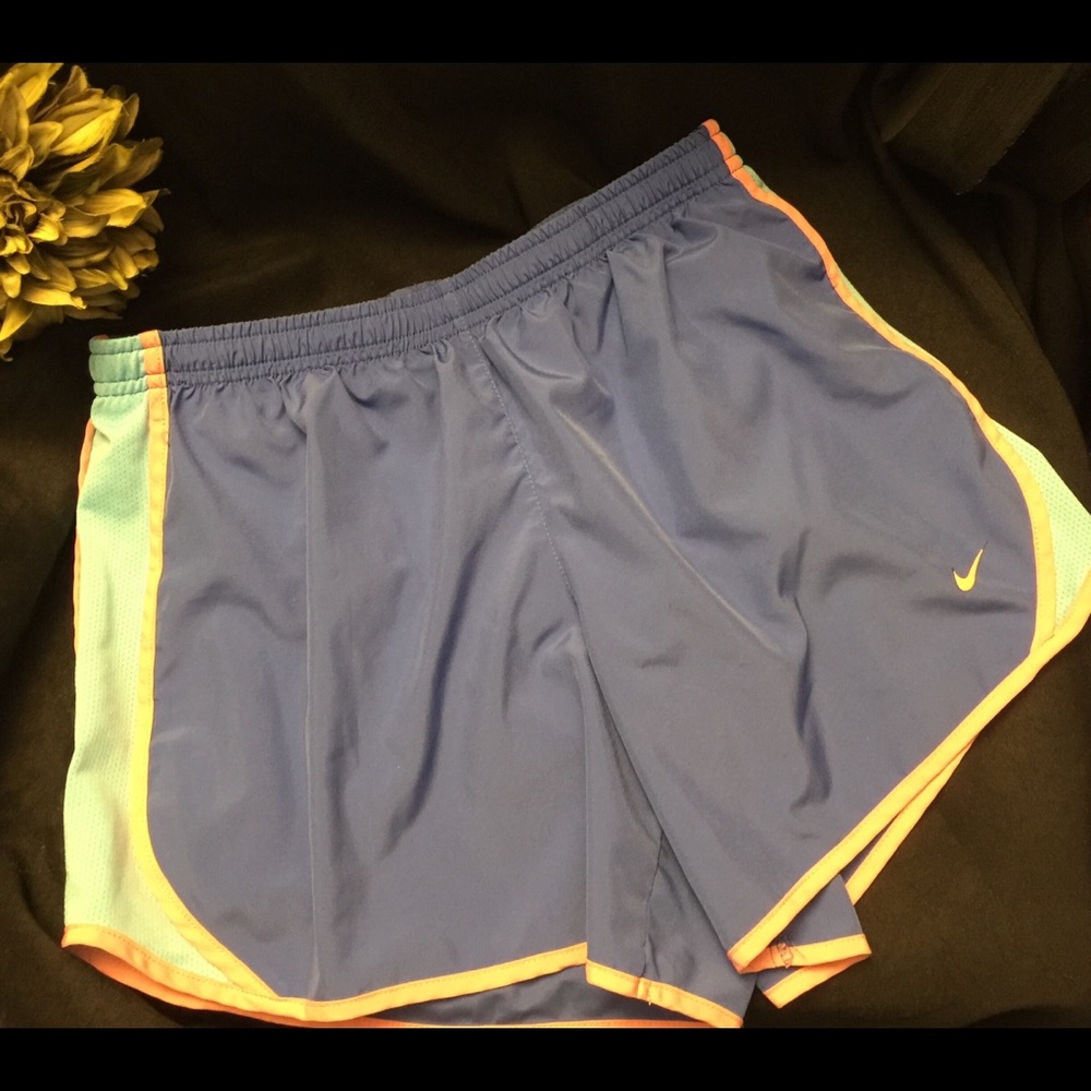 Nike-Running Shorts-Blue w/Pink, Size:Youth XLarge